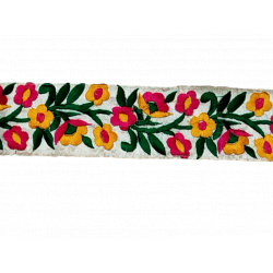 Ruban galon brodé de fleurs colorées - Bibop et Lula