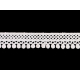 Ruban dentelle guipure blanche, croisillons et pompons - Bibop et Lula