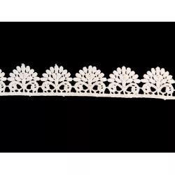 Ruban dentelle guipure blanche, fleurs en arabesque - Bibop et Lula
