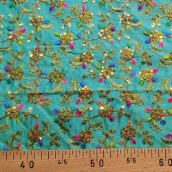 Tissu indien Bollywood brodé de sequins Jorhat - Bibop et Lula