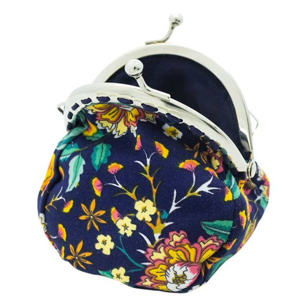 Petit porte-monnaie bourse rétro Indigo blossom