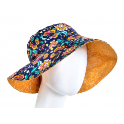 Capeline réversible adulte Indigo Bloom - Bibop et Lula