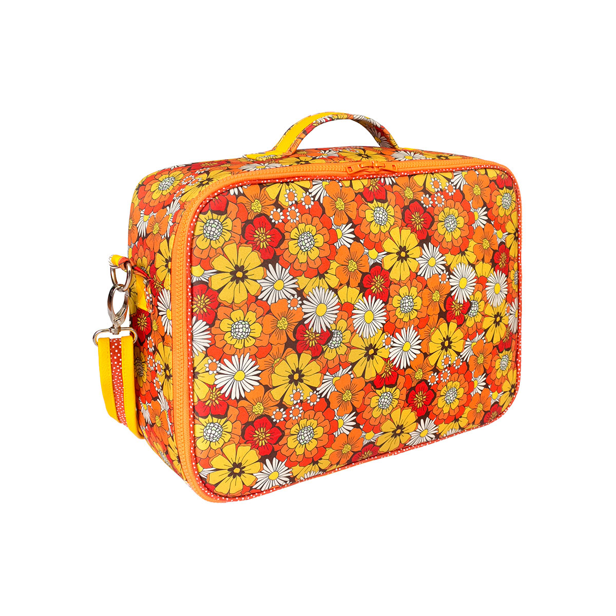 Valisette originale de voyage bébé, enfant imprimé fleur 70's