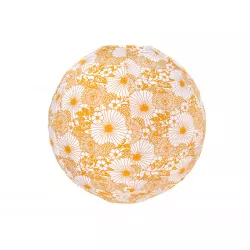 Lampion tissu boule japonaise rond Bouquet Jaune - Bibop et Lula