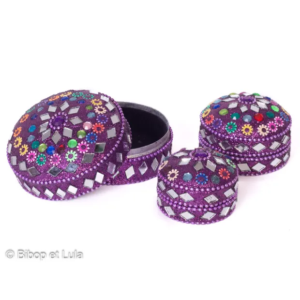 Ecrin boite paillette Violet