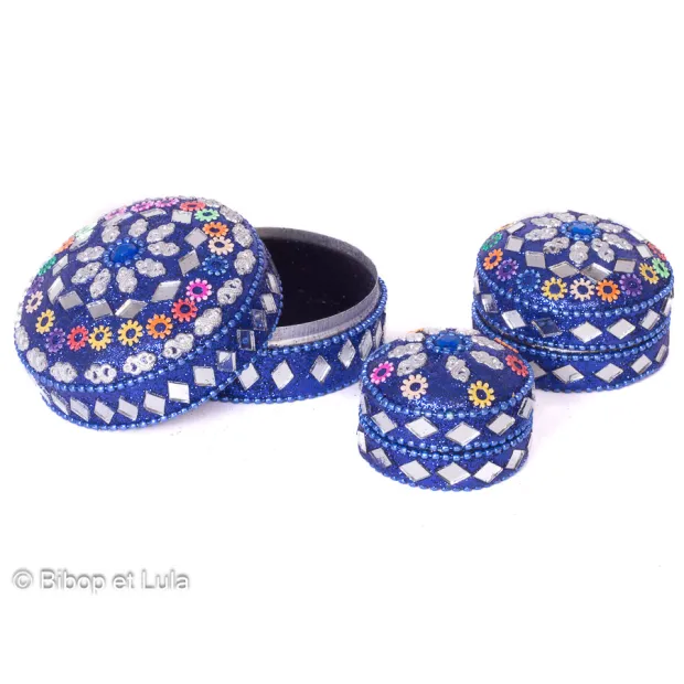 Ecrin boite paillette Bleu