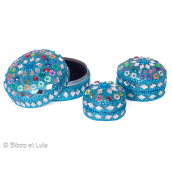Ecrin boite paillette Turquoise - Bibop et Lula