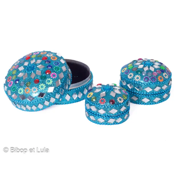 Ecrin boite paillette Turquoise