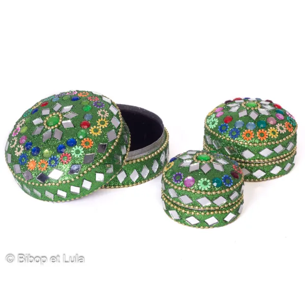 Ecrin boite paillette Vert