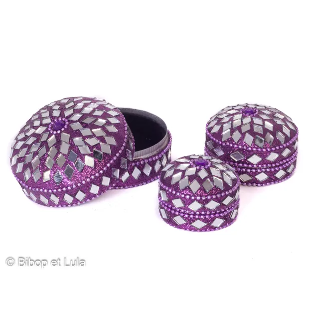 Ecrin boite miroirs Violet