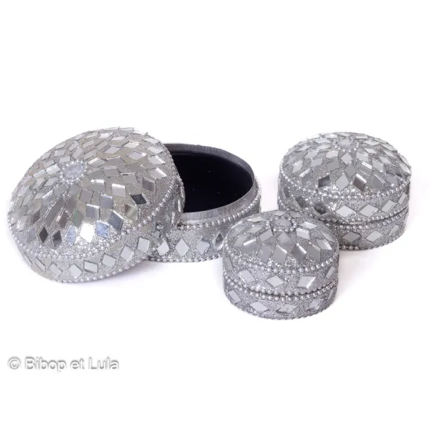 Ecrin boite miroirs Argenté