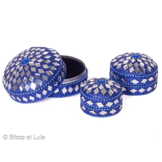 Ecrin boite miroirs Bleu