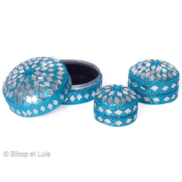 Ecrin boite miroirs Turquoise