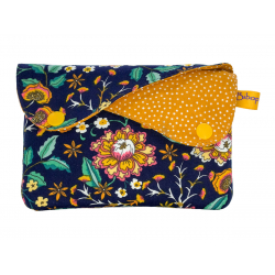 Petite pochette deux compartiments Indigo bloom - Bibop et Lula