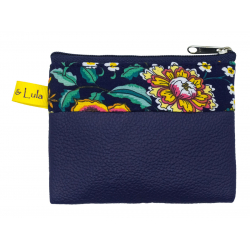 Petit porte-monnaie Simili Indigo Bloom - Bibop et Lula