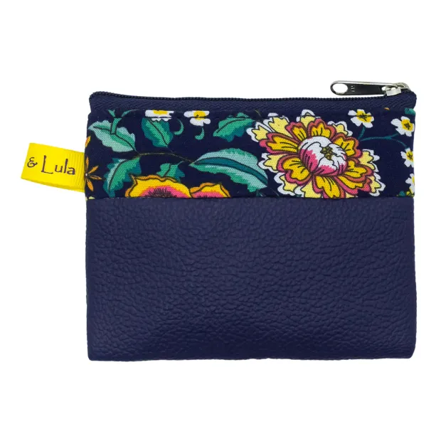 Petit porte-monnaie Simili Indigo Bloom