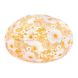 Lampion tissu boule japonaise ovale Bouquet jaune - Bibop et Lula