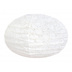 Lampion tissu boule japonaise ovale Dentelle - Bibop et Lula