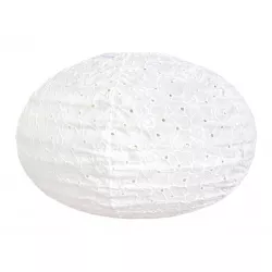 Lampion tissu boule japonaise ovale Dentelle - Bibop et Lula