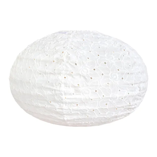 Lampion tissu boule japonaise ovale Dentelle