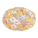 Lampion tissu boule japonaise ovale Mimosa - Bibop et Lula