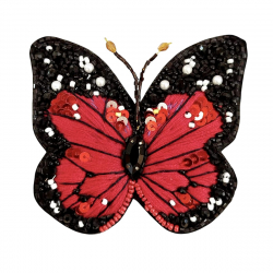 Broche Papillon Rouge - Bibop et Lula