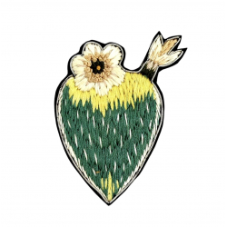 Broche Coeur Fleuri - Bibop et Lula