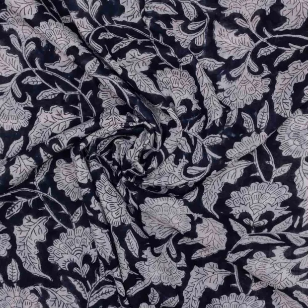 Tissu block print indien Seoni