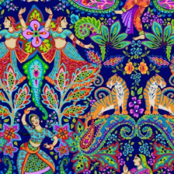 Coton Bio Bollywood bleu nuit - Bibop et Lula