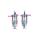 Boucles d'oreilles Sardine family multicolore - Bibop et Lula