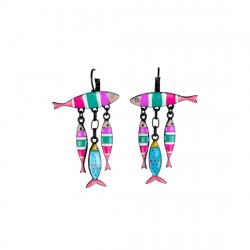 Boucles d'oreilles Sardine family multicolore - Bibop et Lula