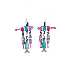Boucles d'oreilles Sardine family multicolore - Bibop et Lula