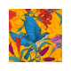 Velours ferme Pivoines et Perruches azur - Bibop et Lula