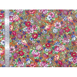 Tissu coton Harmony orange - Bibop et Lula