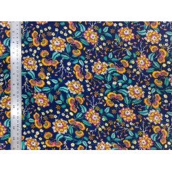 Tissu viscose Indigo Bloom - Bibop et Lula