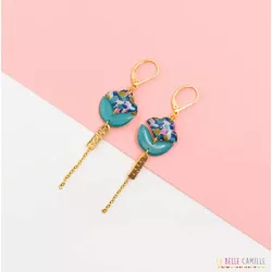 LILA boucles d'oreilles "Paint Bleu" - Bibop et Lula
