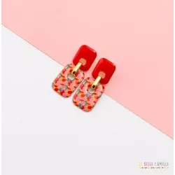 JANINE boucles d'oreilles "Paint Cerise" - Bibop et Lula