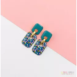 JANINE boucles d'oreilles "Paint BLEU" - Bibop et Lula