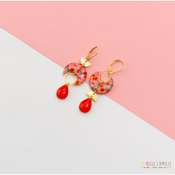ASTREE boucles d'oreilles "Paint Cerise" - Bibop et Lula