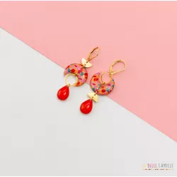 ASTREE boucles d'oreilles "Paint Cerise" - Bibop et Lula