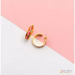 CALIE boucles d'oreillespetite créole "PAINT CERISE" - Bibop et Lula