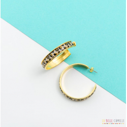 CALIE boucles d'oreilles grande créole "LEOPARD" - Bibop et Lula