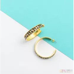 CALIE boucles d'oreilles grande créole "LEOPARD" - Bibop et Lula