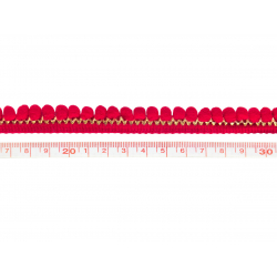 Galon mini pompon rouge et Or - Bibop et Lula