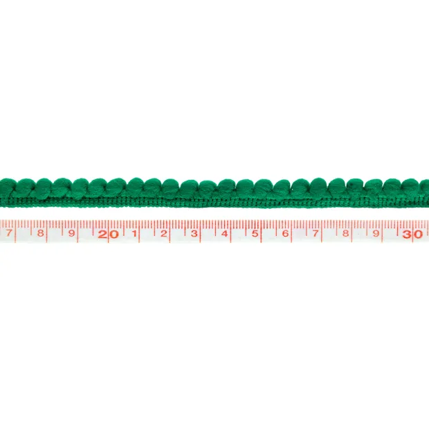 Galon petits pompons vert