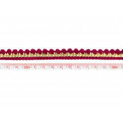 Galon mini pompon rouge bordeaux et Or - Bibop et Lula
