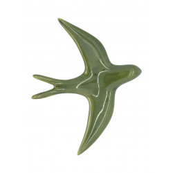 Hirondelle en Céramique Émaillée Vert Olive - Bibop et Lula