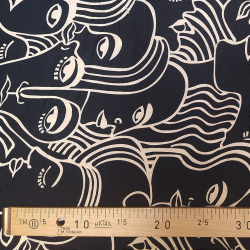 Tissu viscose Dancing Faces - Bibop et Lula