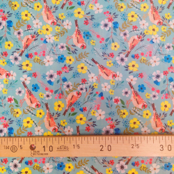 Tissu viscose Pink Parakeets - Bibop et Lula