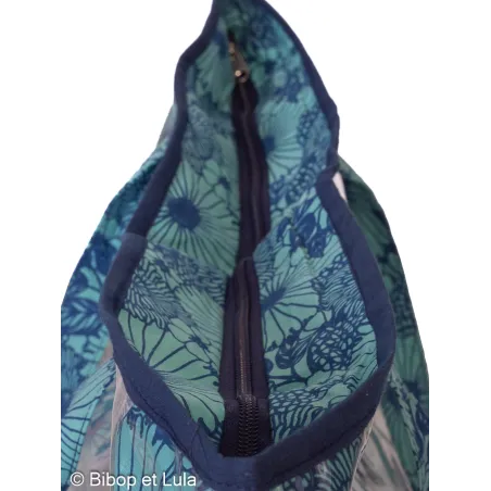 Grand sac cabas Bouquet bleu